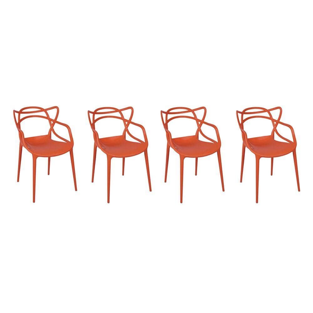Conjunto com 4 Cadeiras Allegra - Laranja