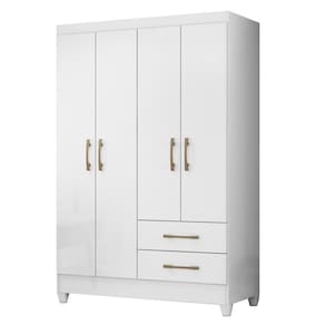 Guarda Roupas Solteiro 4 Portas Chile Branco