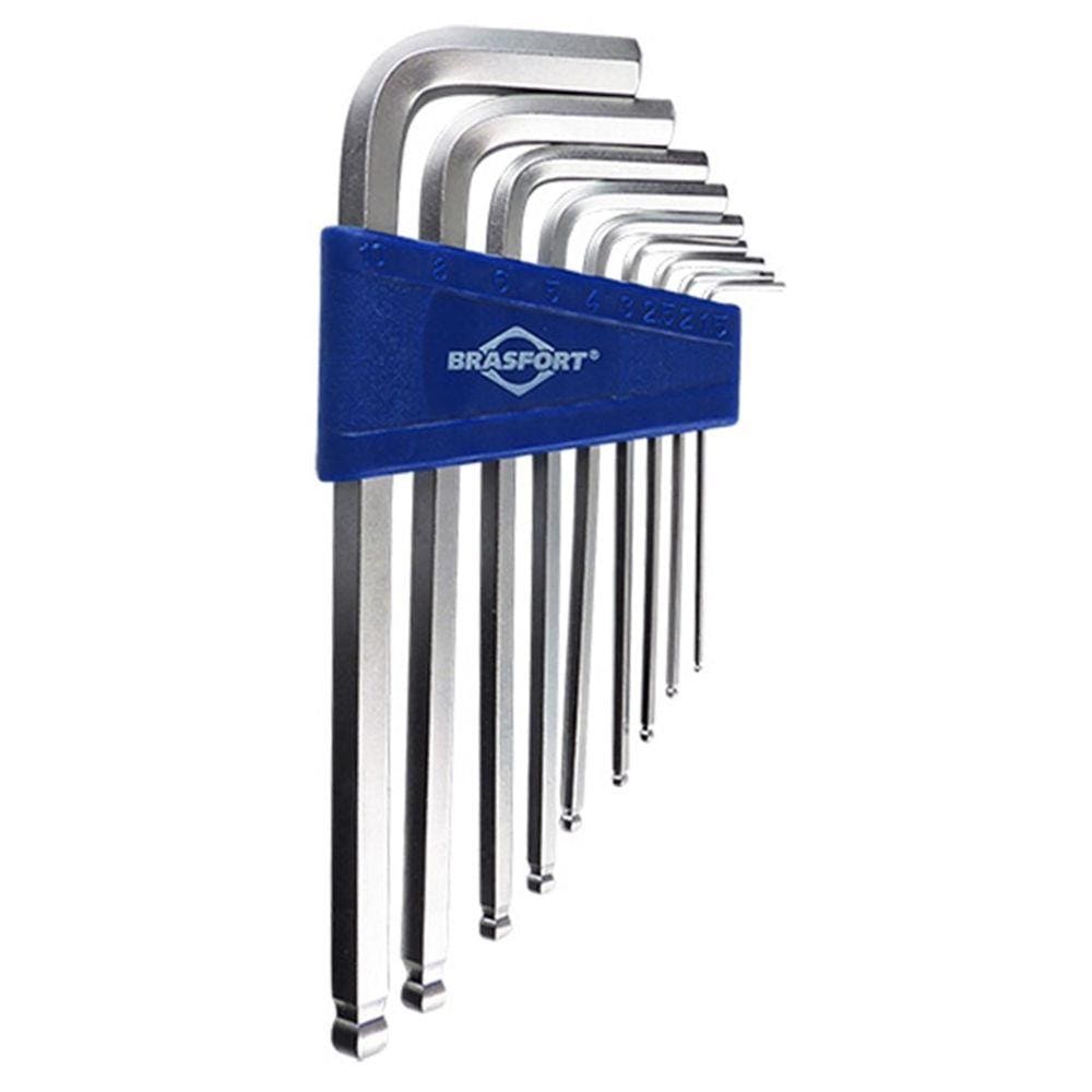 Kit Chave Allen Abaulada Brasfort Longa 9 Peças 1.5 Mm A 10 Mm