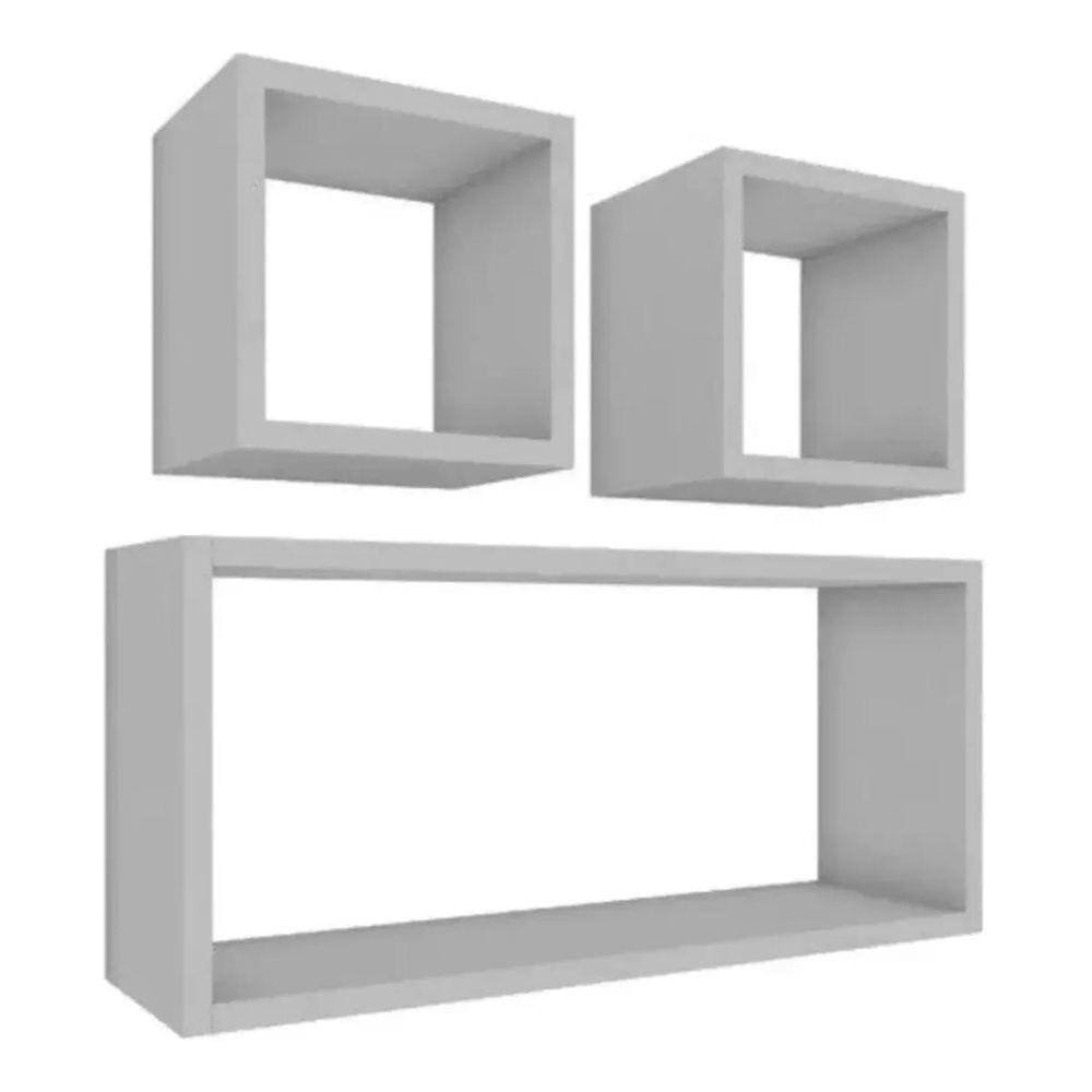 Kit 3 Nichos Mdf Branco Tx Sala Quarta Banheiro Decoração