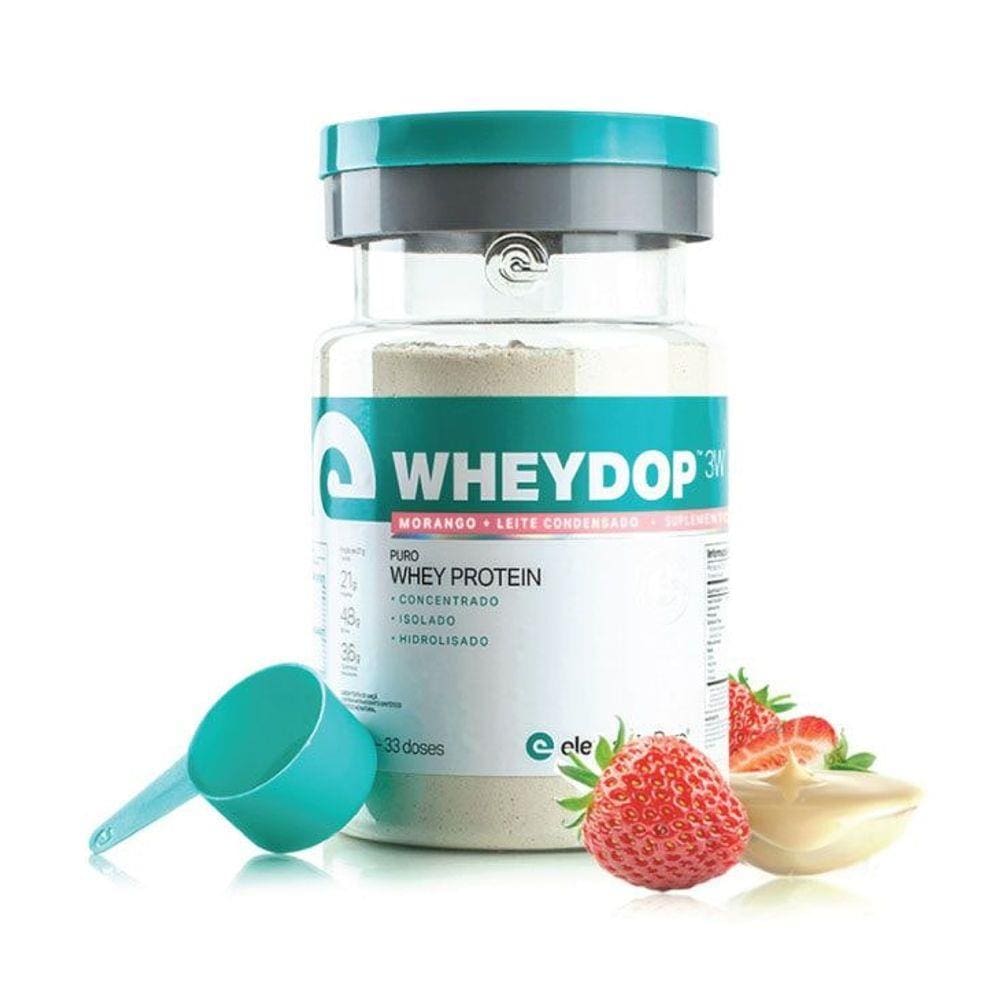 Wheydop 3w (900g) Morango+Leite Condensado - Elemento Puro