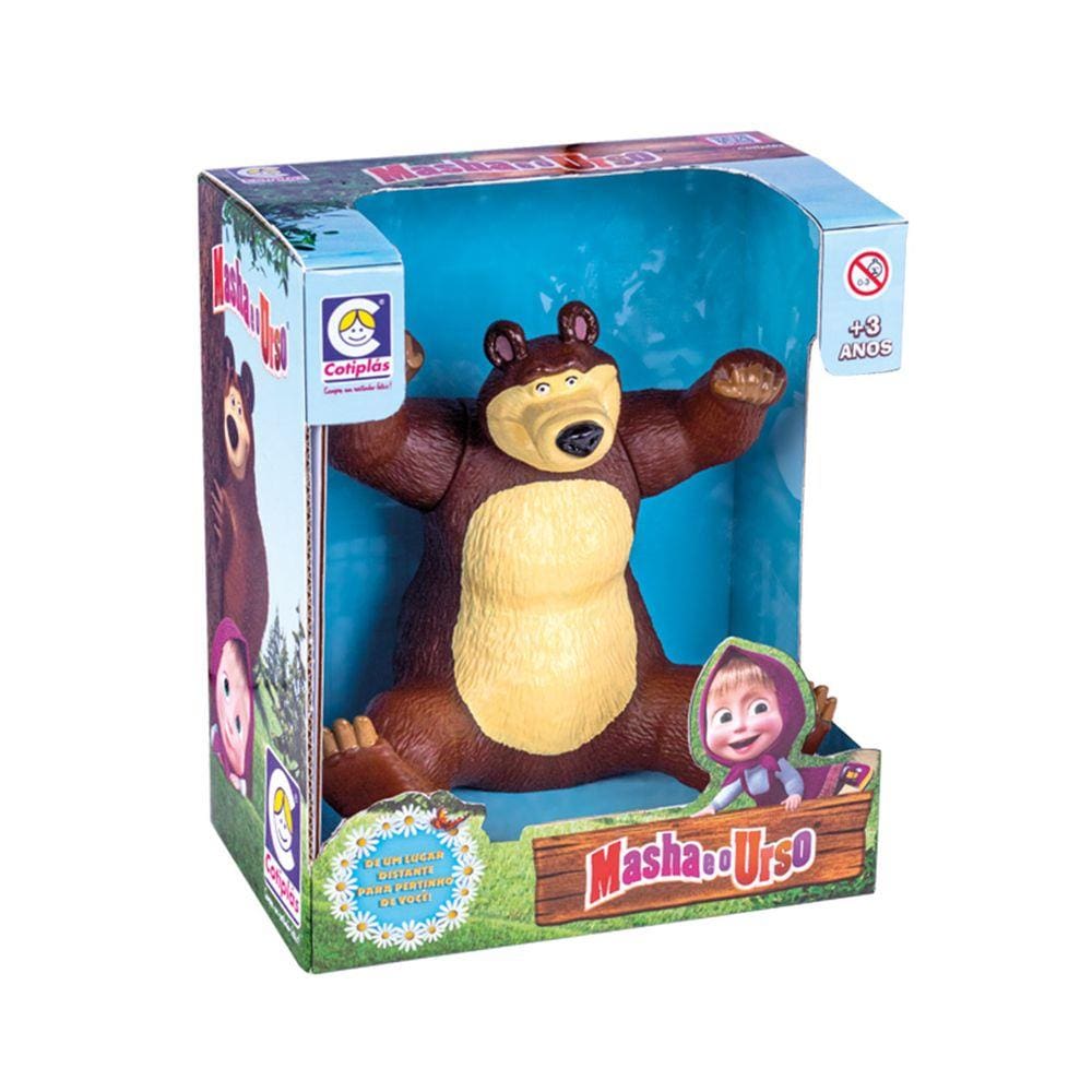 Boneco Urso Em Vinil Masha E O Urso Pequeno 18 Cm Cotiplás