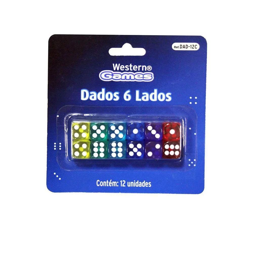 Kit 6 Dados Com 12 Peças - Western Dad-12c