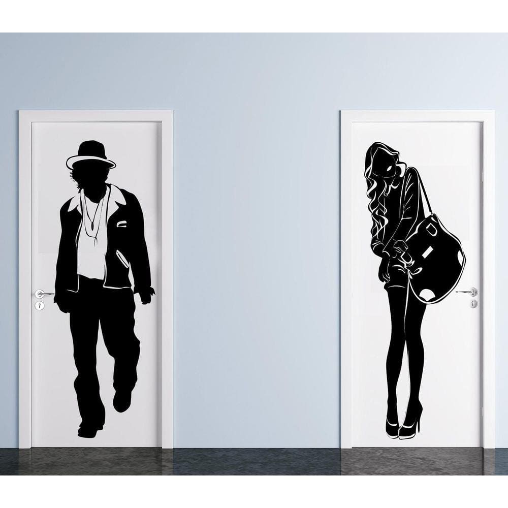Adesivo Decorativo De Porta De Banheiro Masculino E Feminino