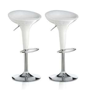 Conjunto 2 Banquetas ABS Giratórias com Regulagem - Branco