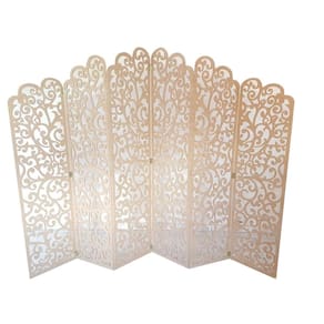 Biombo 6 Folhas 258X180cm Mdf Modelo 21 Cru Vazado