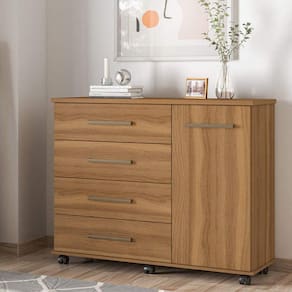 Cômoda 4 Gavetas 1 Porta Flora Demóbile Amendola