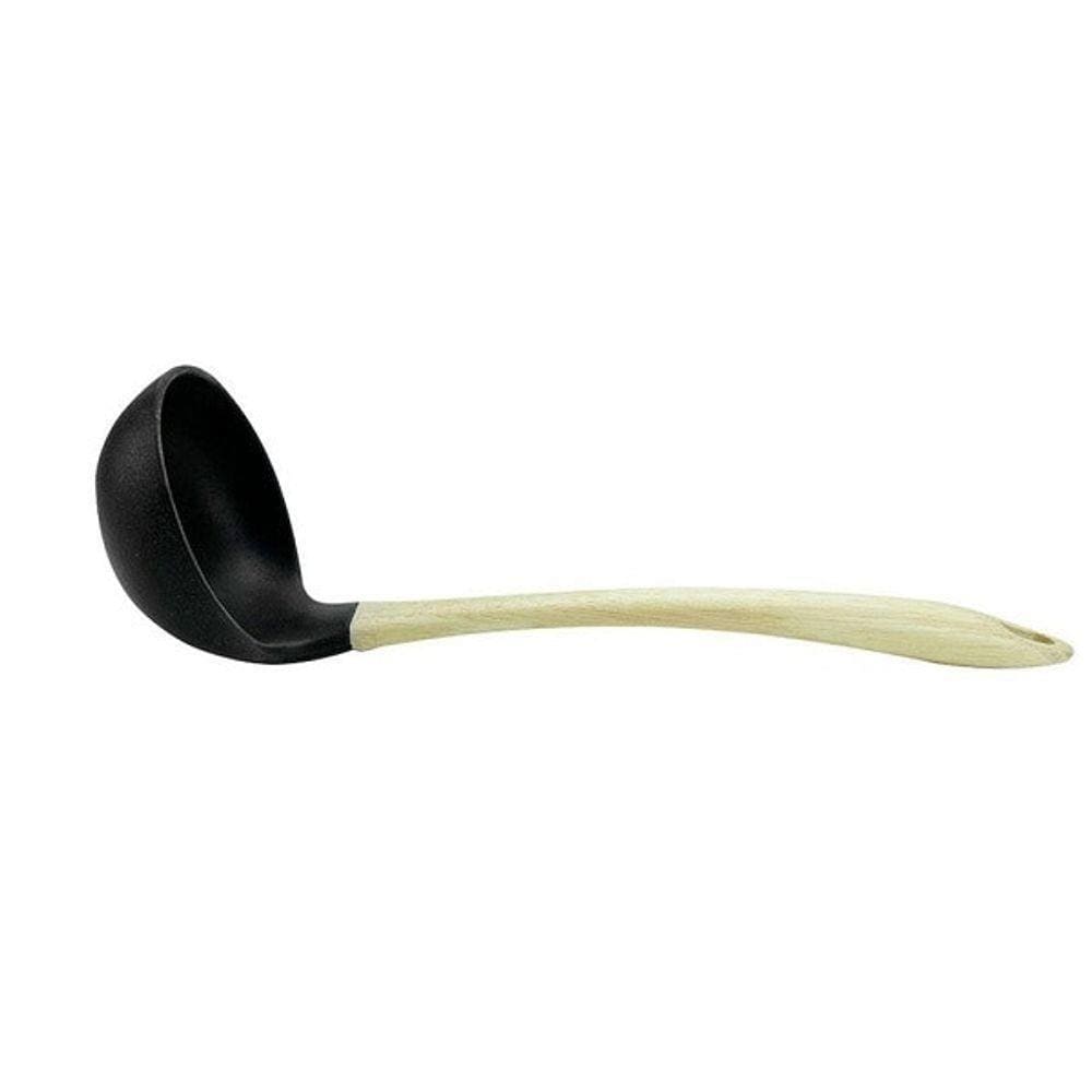 Concha Em Silicone Com Cabo De Madeira Siliwood Preta