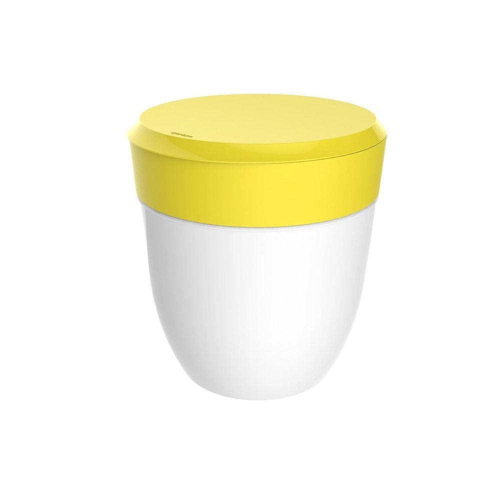 Cesto De Lixo Branco 2,5 Litros Com Tampa Amarela Crippa
