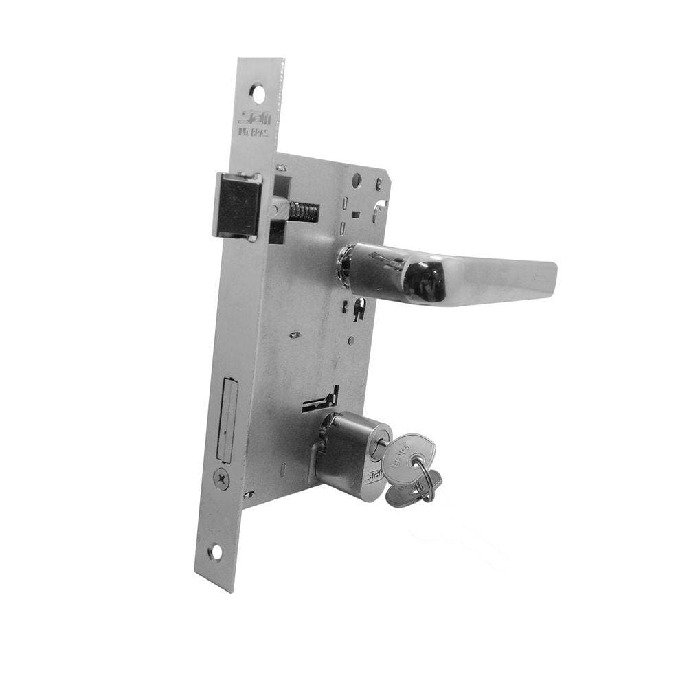 Fechadura Stam Externa Caixa 55 1601/17 Espelho Largo Alavanca Cromada - 42601