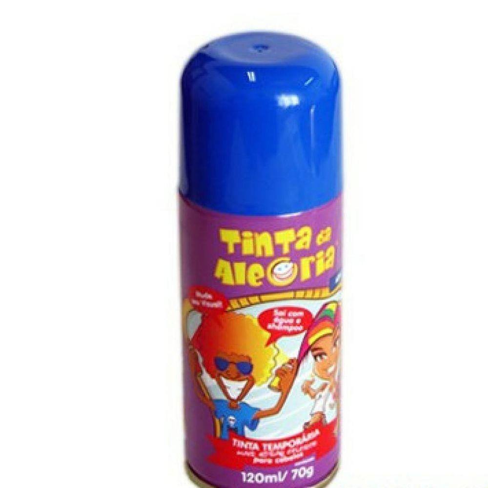 Tinta Temporaria Spray para Cabelos Azul BarberShop Tinta da Alegria  250ml/125g