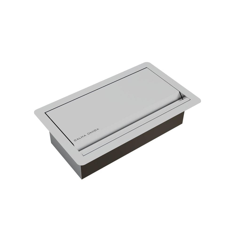 Porta Esponja e Sabão Inox com Tampa para Bancada