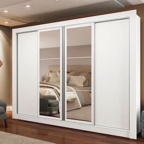 Guarda-Roupa Casal Madesa Alabama 4 Portas de Correr com Espelhos