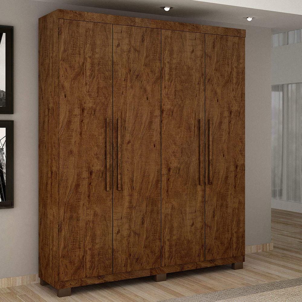 Guarda Roupa 4 Portas Master Benetil Moveis Avelã/Ipe