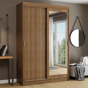 Guarda-Roupa Solteiro Madesa Tokio 2 Portas de Correr com Espelho 2 Gavetas