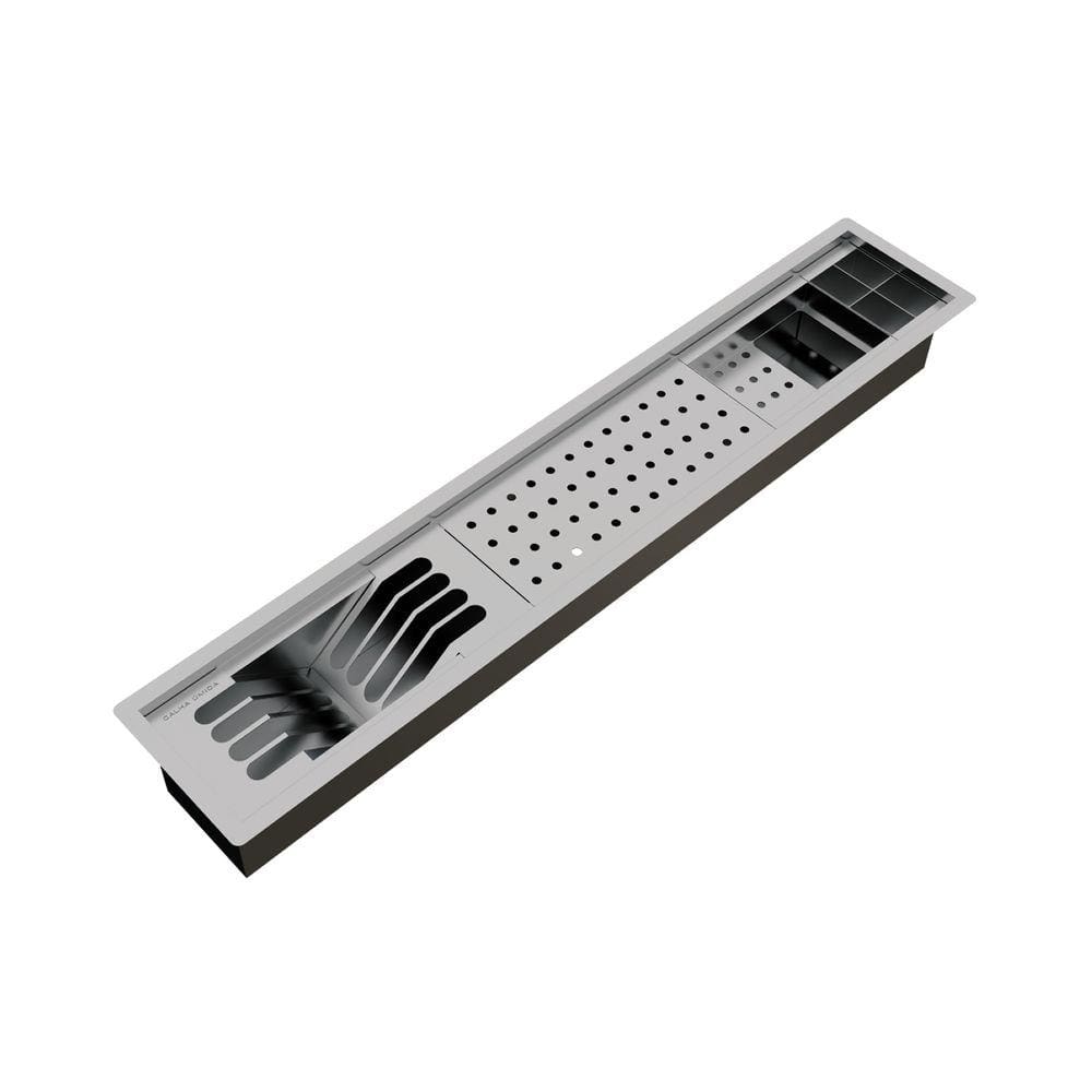 Calha Úmida Canal Equipado Escorredor Louça Inox Embutido