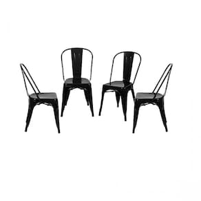 Conjunto com 4 Cadeiras Retrô OR Design Preto