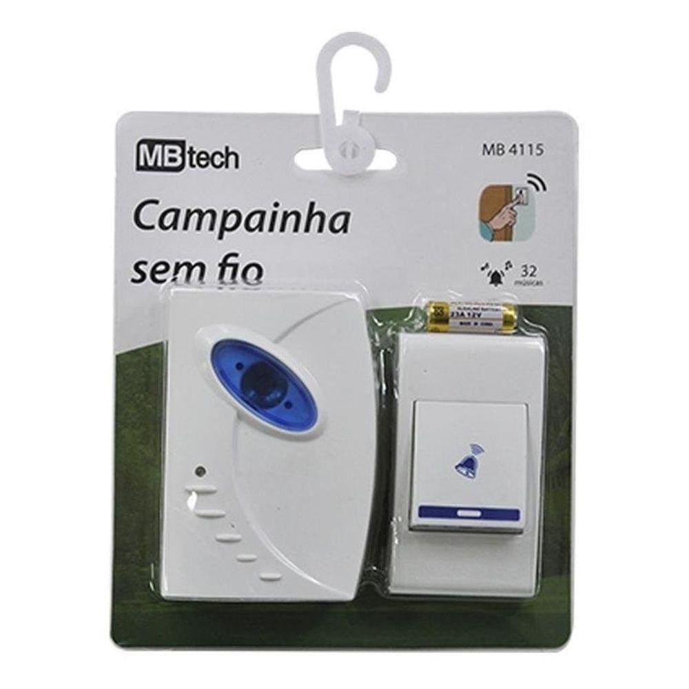 Campainha De Tomada Residencial Sem Fio 32 Toques Até 100M