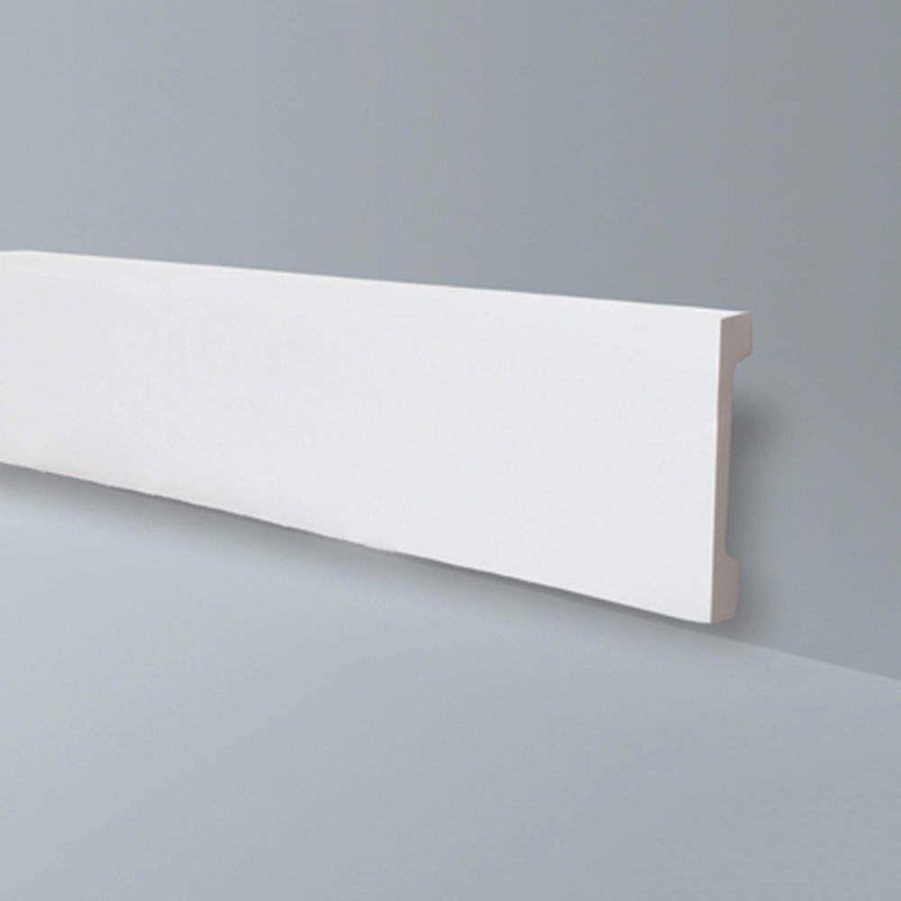 Rodapé GART de Poliestireno WB15 18mmx15cm Metro Linear - caixa com 2,44 Unidade - Branco
