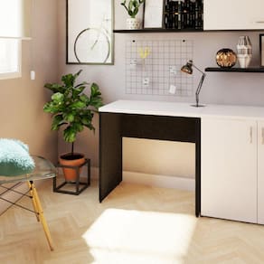 Mesa Reta Corp 25mm 110 cm Bramov Móveis Preto/Branco