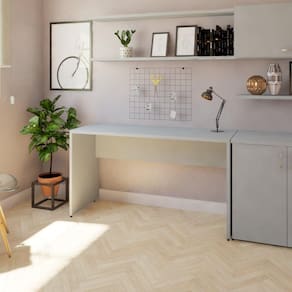 Mesa Reta Corp 25mm 170 cm Bramov Móveis Cinza Cristal