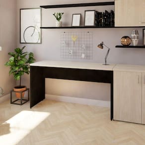 Mesa Reta Corp 25mm 170 cm Bramov Móveis Preto/Geneve