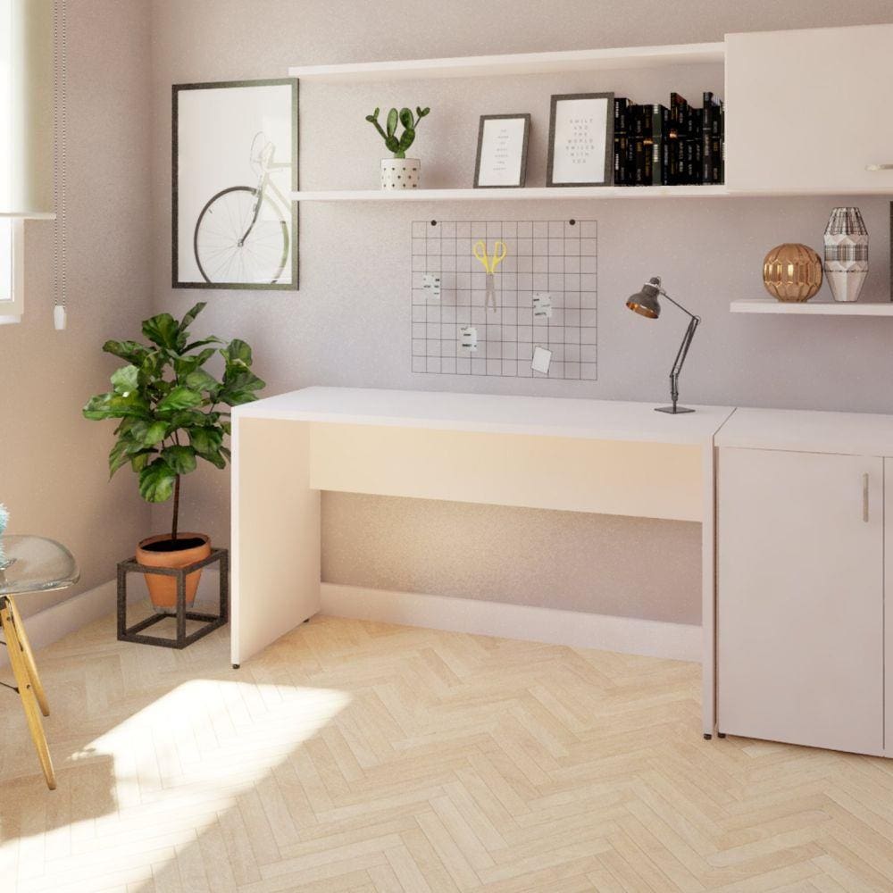 Mesa Reta Corp 25mm 130 cm Bramov Móveis Branco