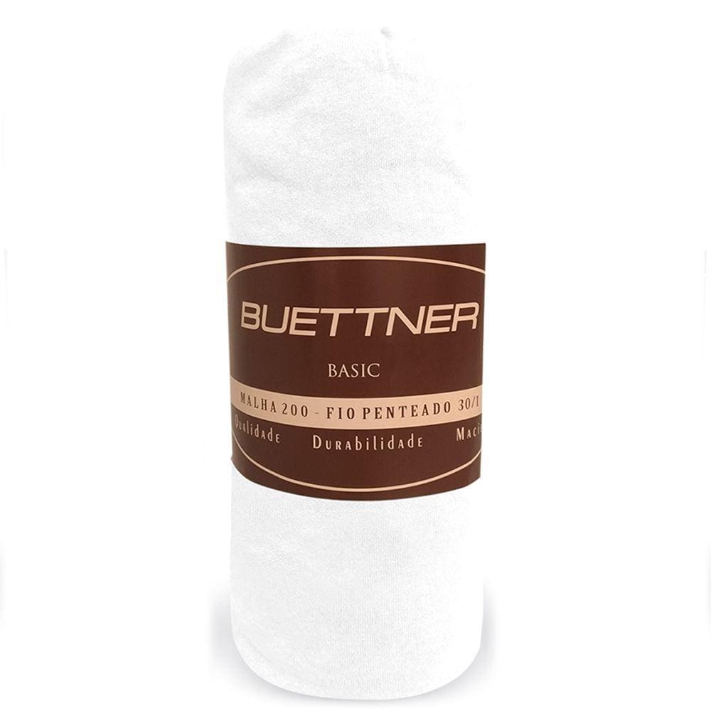 Lençol King Avulso de Malha 100% Algodão com Elástico Buettner Branco