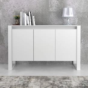 Balcão para Escritório 3 Portas ME4147 Espresso Móveis Branco
