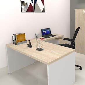 Mesa Reta Natus 40mm 110 cm 60 cm Bramov Móveis Branco/Geneve