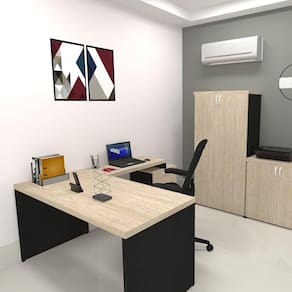 Mesa Reta Natus 40mm 150 Bramov Móveis Preto/Geneve