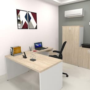 Mesa Reta Natus 40mm 140 Bramov Móveis Branco/Geneve