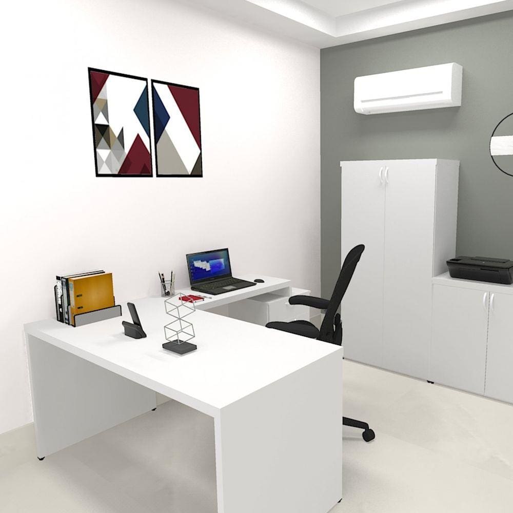 Mesa Reta Natus 40mm 160 Bramov Móveis Branco