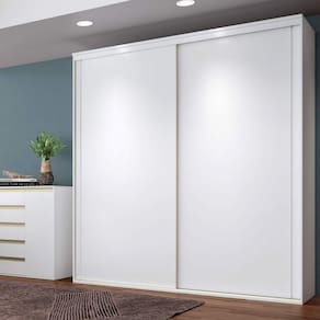 Guarda Roupa Casal 2 Portas de Correr 6 Gavetas Magnific Espresso Móveis Branco