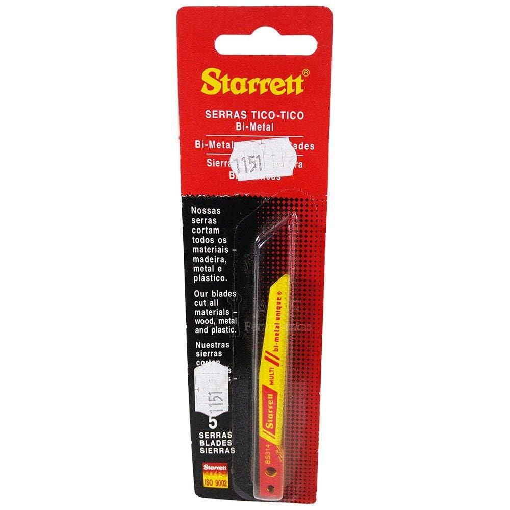 Lamina Serra Tico Tico Bi Metal BS-314 Para Makita Starret 5 Und