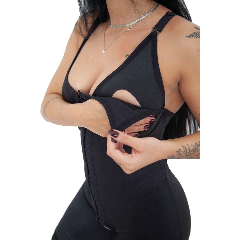 Macacão Body Modelador Amamentação C/ 2 Barbatanas Pós Parto (Modelo 20)