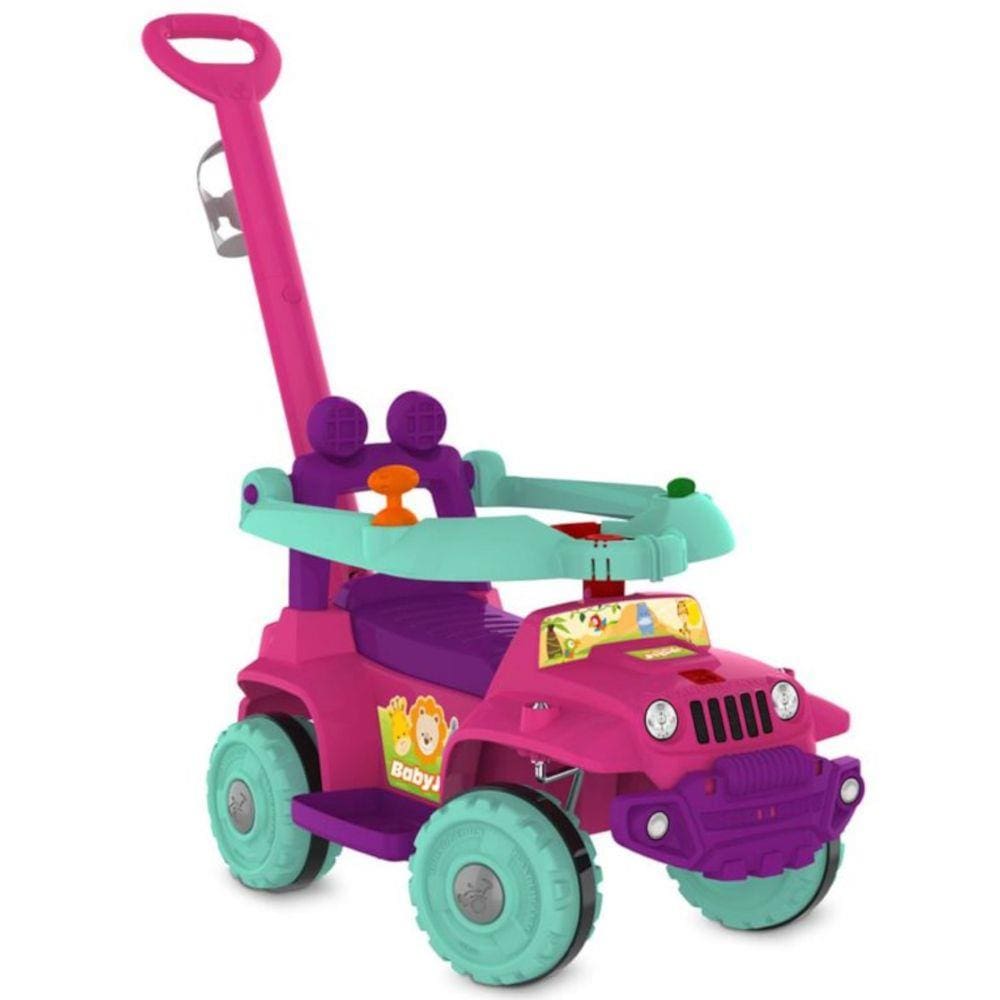BabyJipe Bandeirante até 25KG 10859 Passeio e Andador com Suporte para Garrafa - Rosa