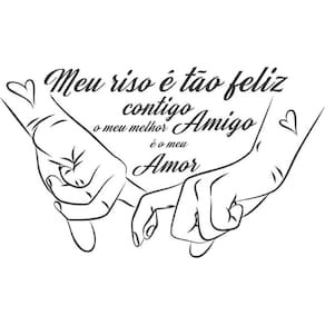 Adesivo Decorativo Frase Meu Riso É Tão Feliz Contigo