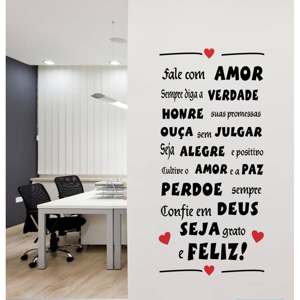 Adesivo Decorativo De Parede Frase Fale Com Amor Paz