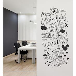 Adesivo Decoração De Parede Frase Família É Tudo Igual Linda