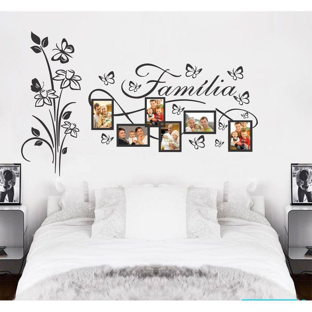 Adesivo Decorativo Porta Retratos e floral om Borboletas