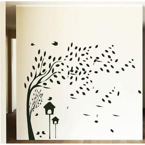 Adesivo Decorativo de Parede Arvore Ventania para sala quarto