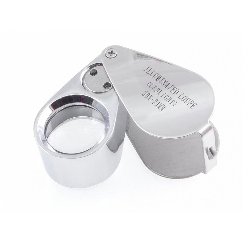 Lupa De Joalheiro Lente 21mm Ampliação 30x Luz Led Profissional