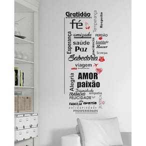 Decoração de Frase Gratidão Fé Esperança Saude Viagem Amor