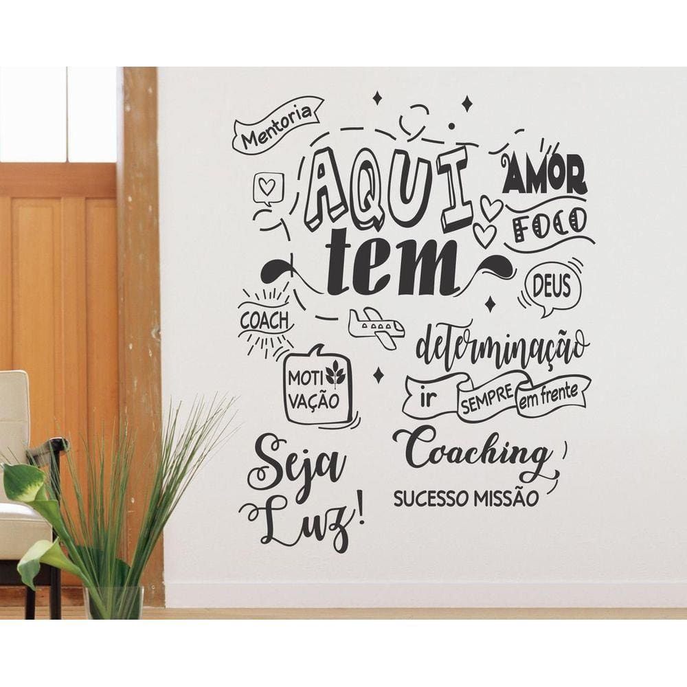 Adesivo Decorativo De Parede Frase Aqui Tem Amor Para Sala