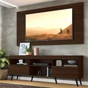 Rack c/ Painel p/ TV até 65” e Pés Retrô Flórida Multimóveis Duna/Preto