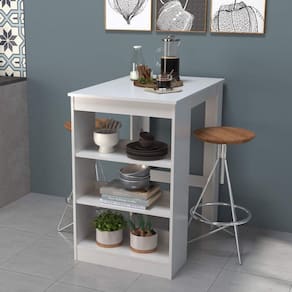 Mesa Bancada 2 Lugares com Nichos Nova Mobile Branco