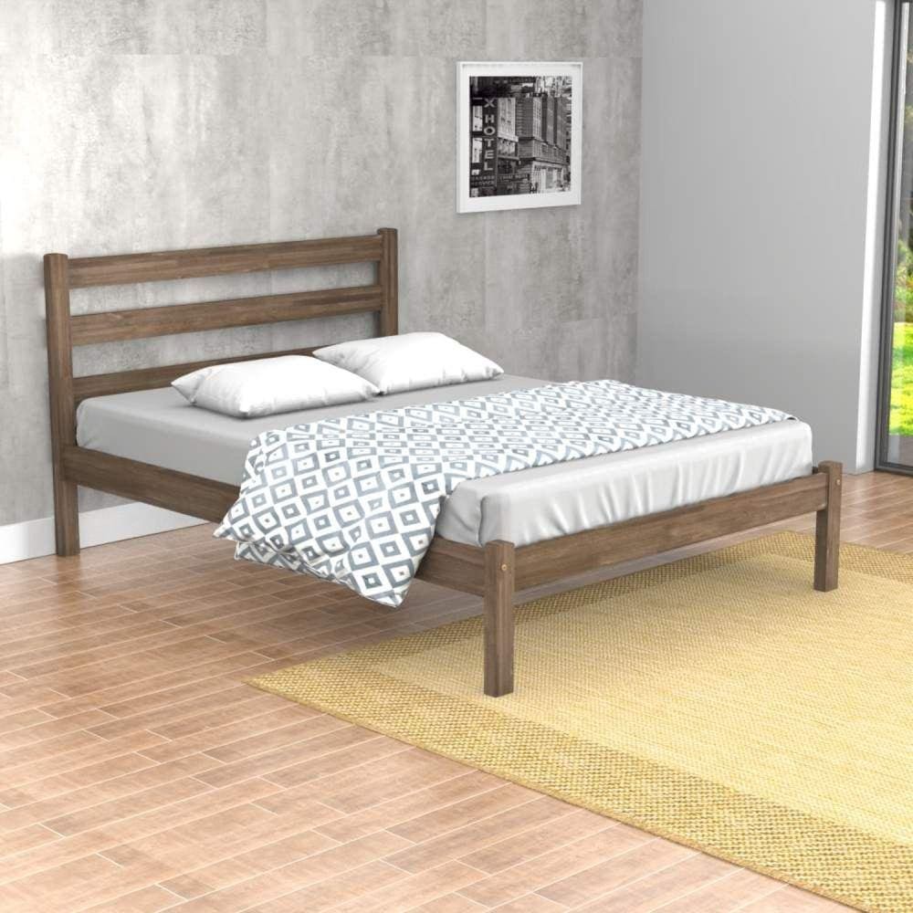 Cama Casal Madeira Maciça Rustica Luiza Móveis Meneguetti