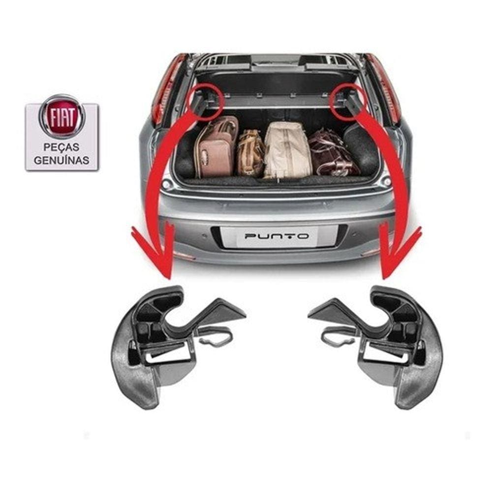 Par Suporte Fixação Tampão Porta Malas Fiat Punto