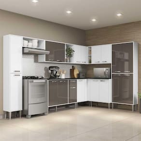 Cozinha Completa c/ Armário e Balcão Xangai Rock Multimóveis
